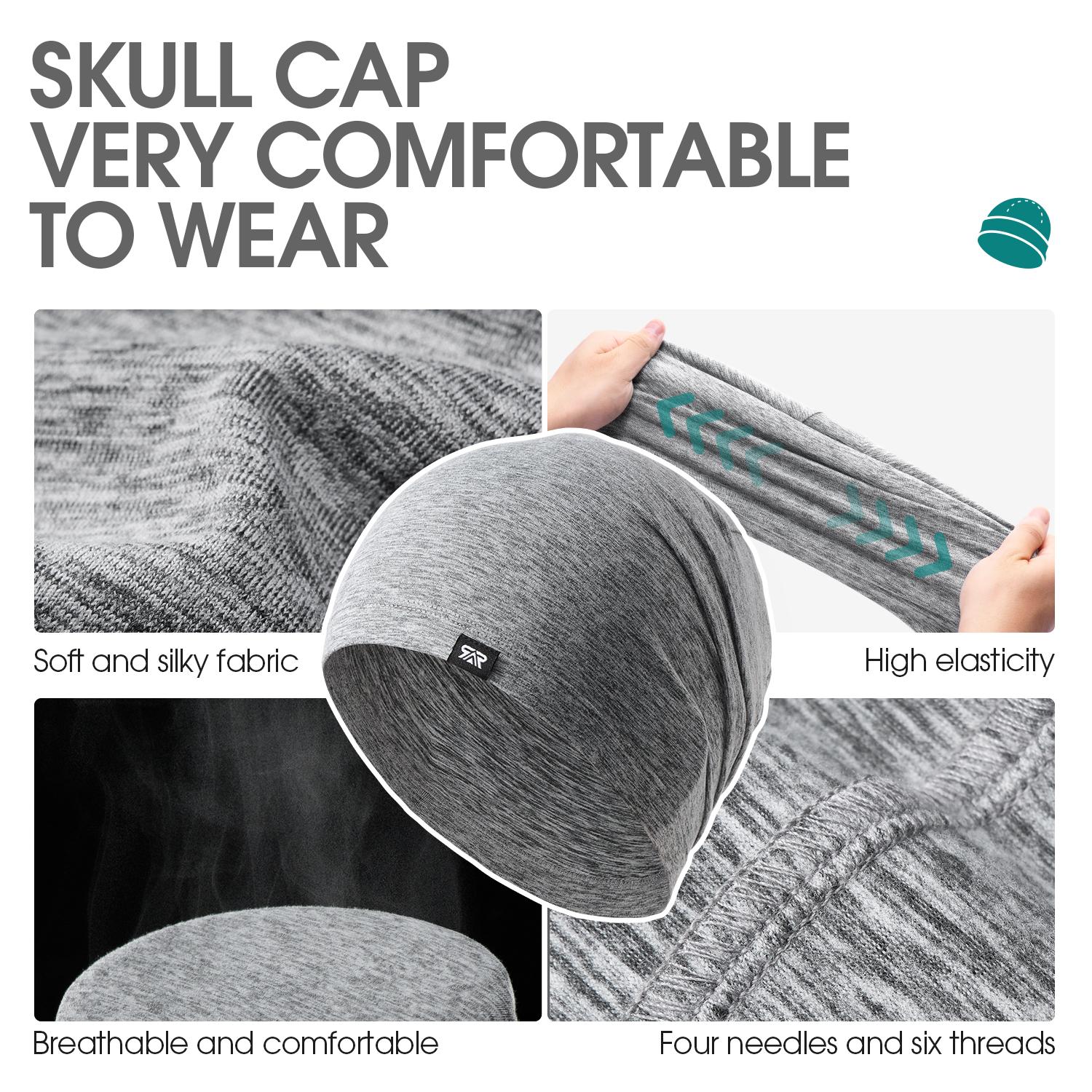 SHINEMEOTH 1/2pcs Multi-Functional Skull Cap for Men & Women High-Absorbency Running Gaming Beanie Do-Rag Unisex Helmet Liner Windproof All Seasons Outdoor Work