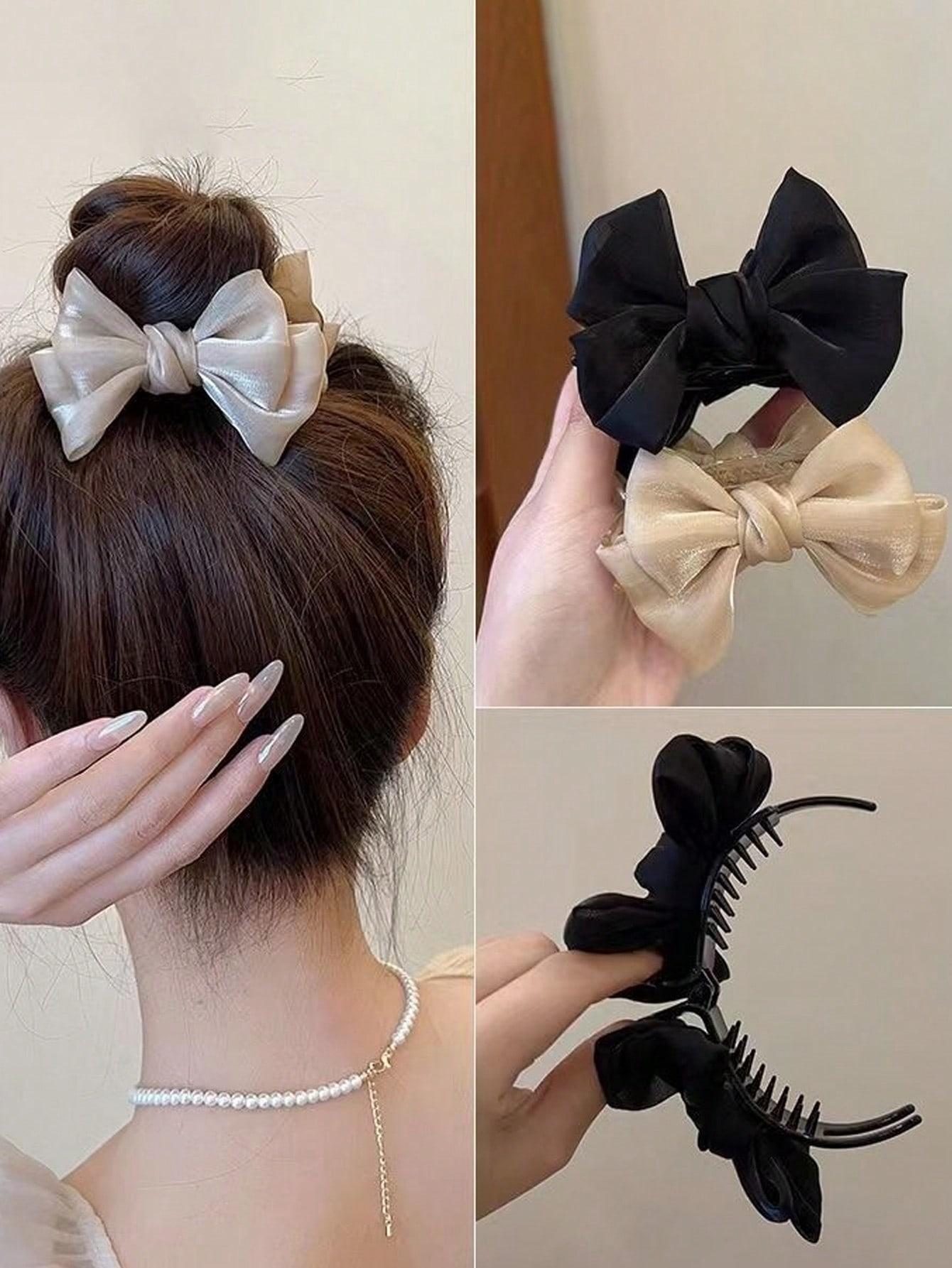Elegant Large Bow Hair Clip, Multi-Functional Hair Accessory for Ponytails and Buns, Perfect for Daily Use by Women