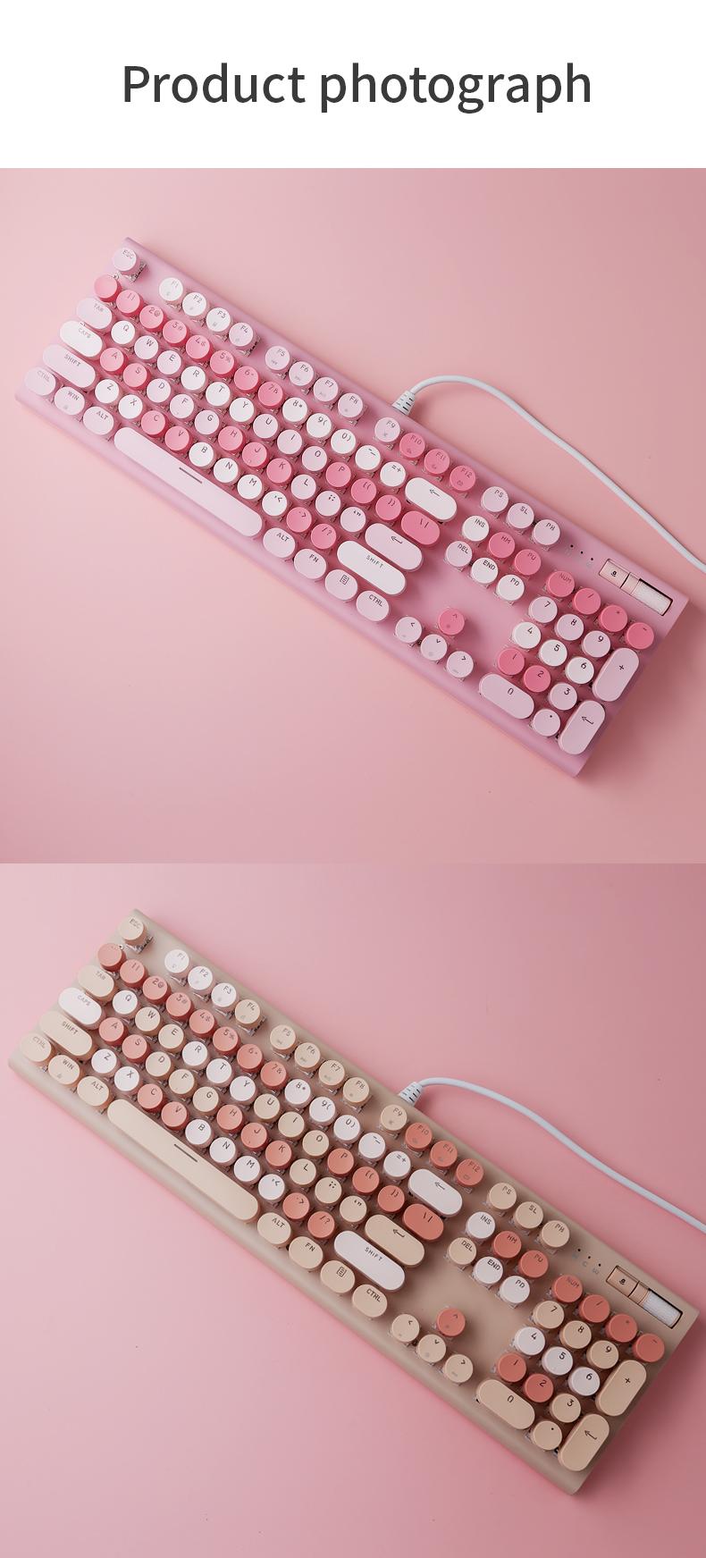 Cute Full Size Wired Keyboard for Girls, White Backlit Typewriter Keyboard with Volume Knob, Light Switch Button and Foldable Stands, Wired Keyboard with Number Pad for Computer PC Laptop Cute Full Size Wired Keyboard for Girls, White Backlit Typewriter Keyboard with Volume Knob, Light Switch Button and Foldable Stands, Wired Keyboard with Number Pad for Computer PC Laptop