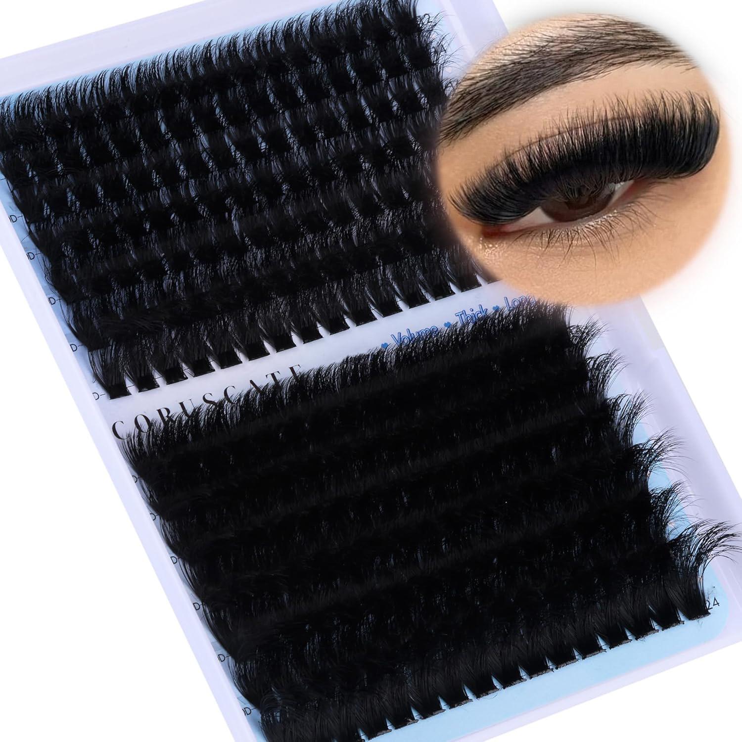 Plush Fluffy Eyelash Clusters 160D+200D, Voluminous Lash Extensions 12-24mm, Dramatic Long Lashes, Lightweight Individual Lashes, 224pcs Luxury DIY Lash Extension Kit Plush Fluffy Eyelash Clusters 160D+200D, Voluminous Lash Extensions 12-24mm, Dramatic Long Lashes, Lightweight Individual Lashes, 224pcs Luxury DIY Lash Extension Kit