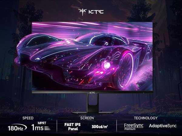 KTC 27-Inch Full HD 1920x1080 Fast IPS 180Hz Gaming Monitor, GTG 1ms Computer Monitor, DP 1.4 & HDMI 2.0 Ports, FreeSync Frameless PC Gamer Monitor, HDR10, VESA Mount, H27F22