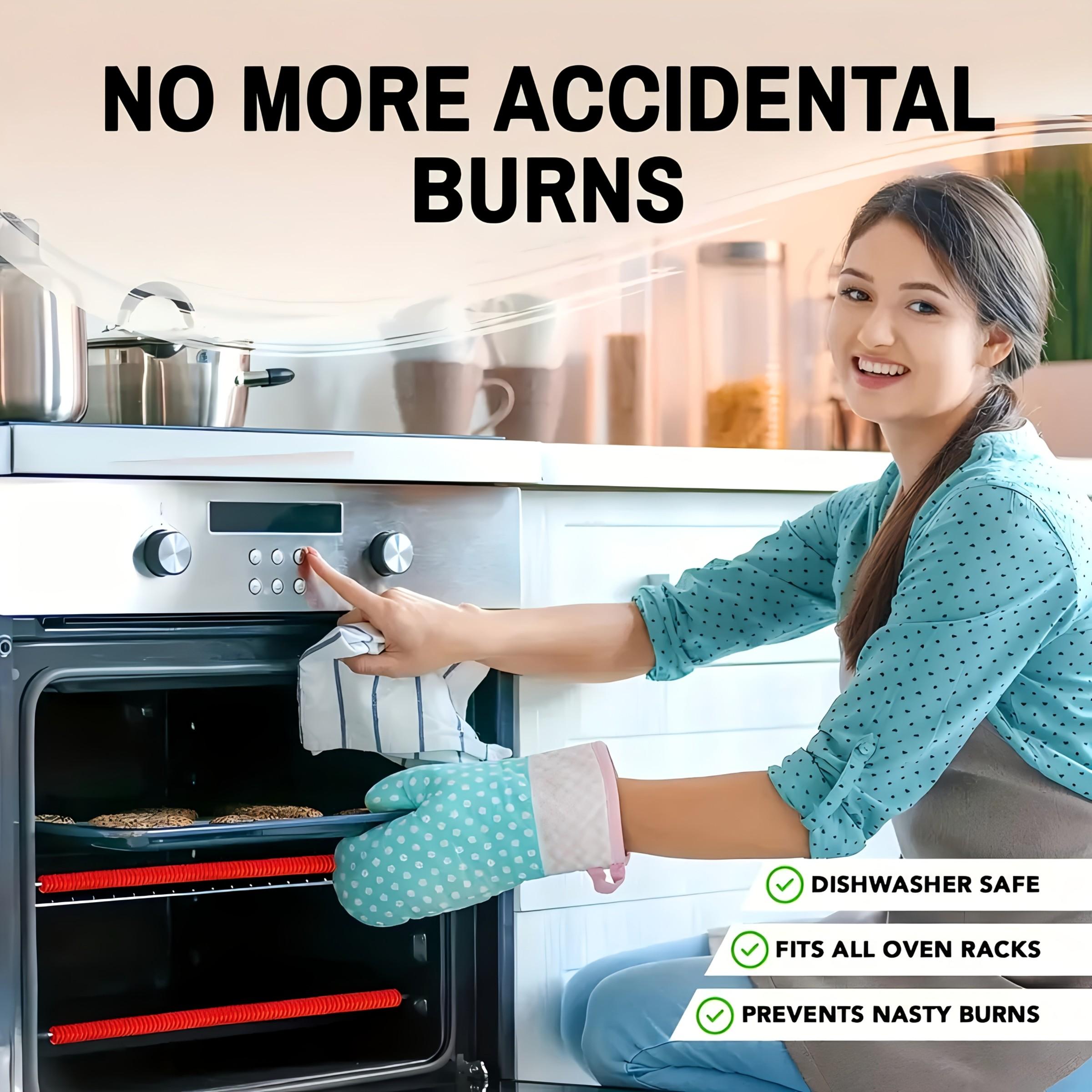 2-Pack Oven Rack Edge Protectors, Heat Resistant, Burn Proof, Kitchen Safety Tools, RV Kitchen Counter Enhancements, Protective Strip