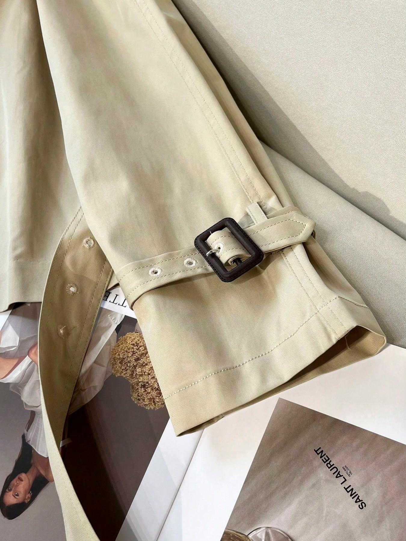Women's Short Coat with Dual Button Straps, Long Sleeve Fall Winter British Style, Office Party Streetwear, Perfect for Daily Wear