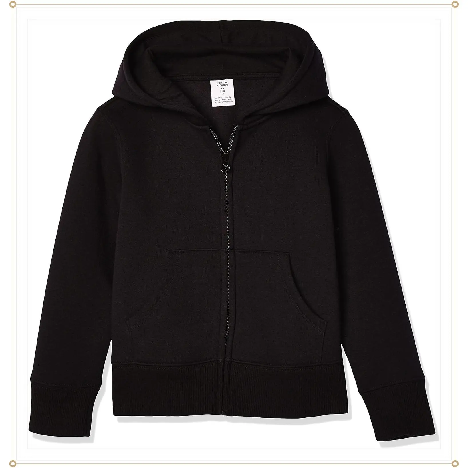 Girls and Toddlers' Fleece Zip-Up Hooded Sweatshirt with Lined Hood and Rib Knit DetailGift