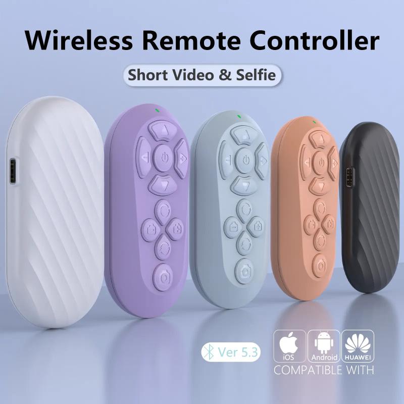 Bluetooth Remote with Button and Enhanced Functionality for TikTok Scrolling, Page Turning, Volume Control & Camera Shutter | Hands-Free Phone Controller for iPhone & Android, 2026 Upgraded, Wireless Controllers
