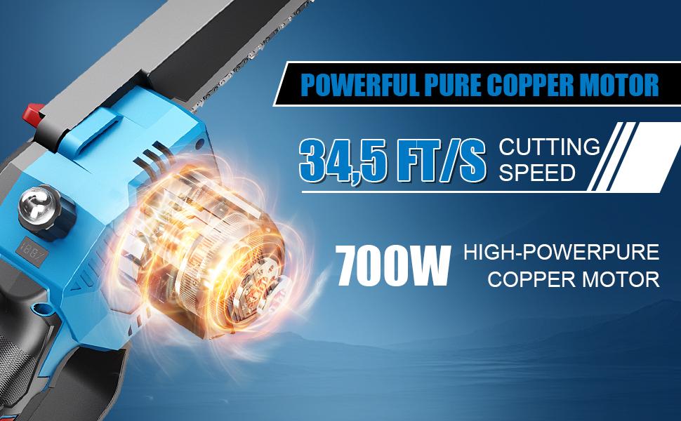 8 Inch Portable Electric Mini Chainsaw Wood Cutting for Makita 21V Battery, 16.4FT/S​​ Super Handheld Chainsaw with Automatic Oiler, Lightweight Handheld Chainsaw for Branches, Trees Pruning