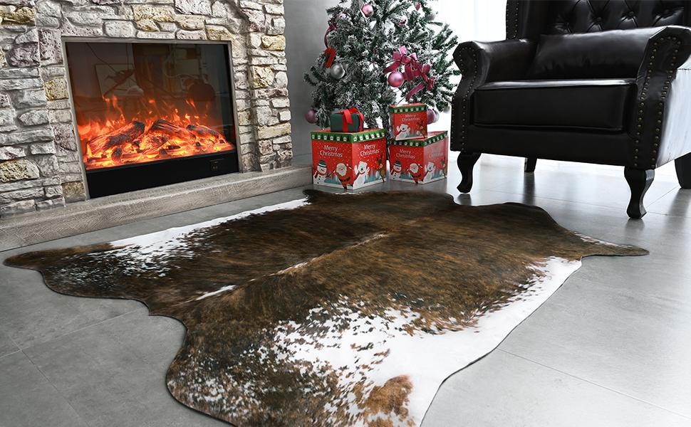 Lochas Faux Cowhide Rug, Durable and Large Size Cow Print Rugs, Suitable for Bedroom Living Room Western Decor