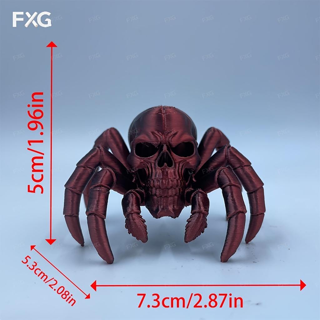 Dark Skull Spider Decorative Figurine, High Precision Print, Gothic Style, Desk Decoration, Christmas Gift, Unique Holiday Display