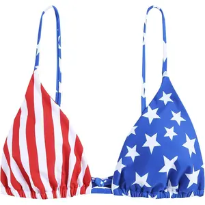 Women's Triangle Bikini Top String Push Up Padded Sexy Swimsuit Bathing Suits Top