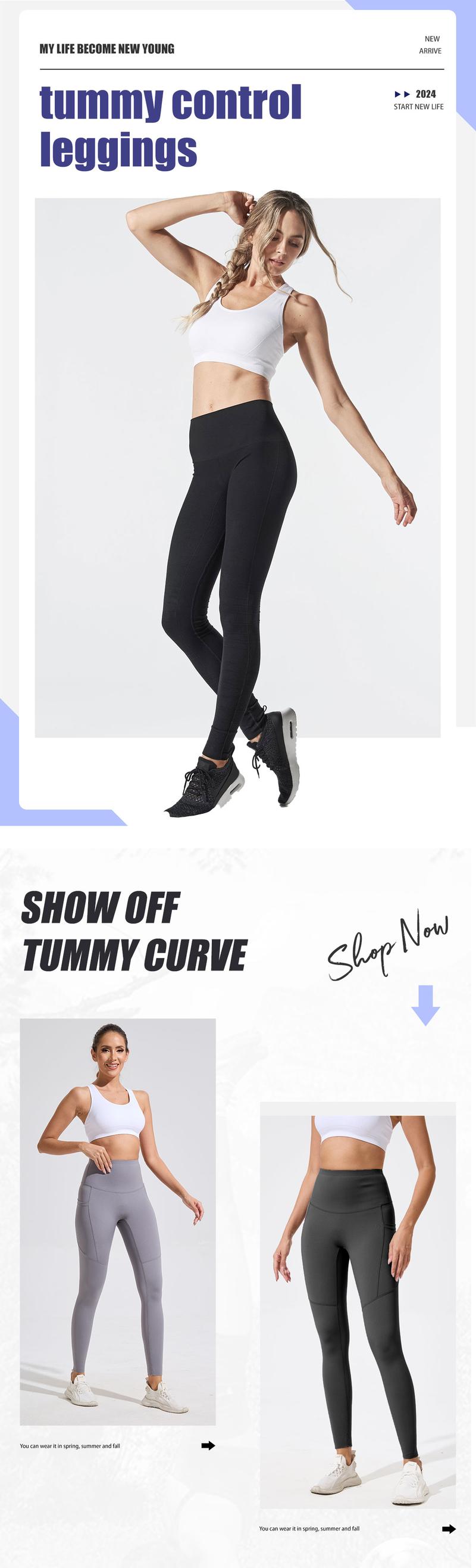 [Size up recommended] Viconow Tummy Control Leggings for Women with Pockets - High Waist Bike Pants for Gym Workout Athletic Casual Daily Wear Solid Color Comfortable Fit