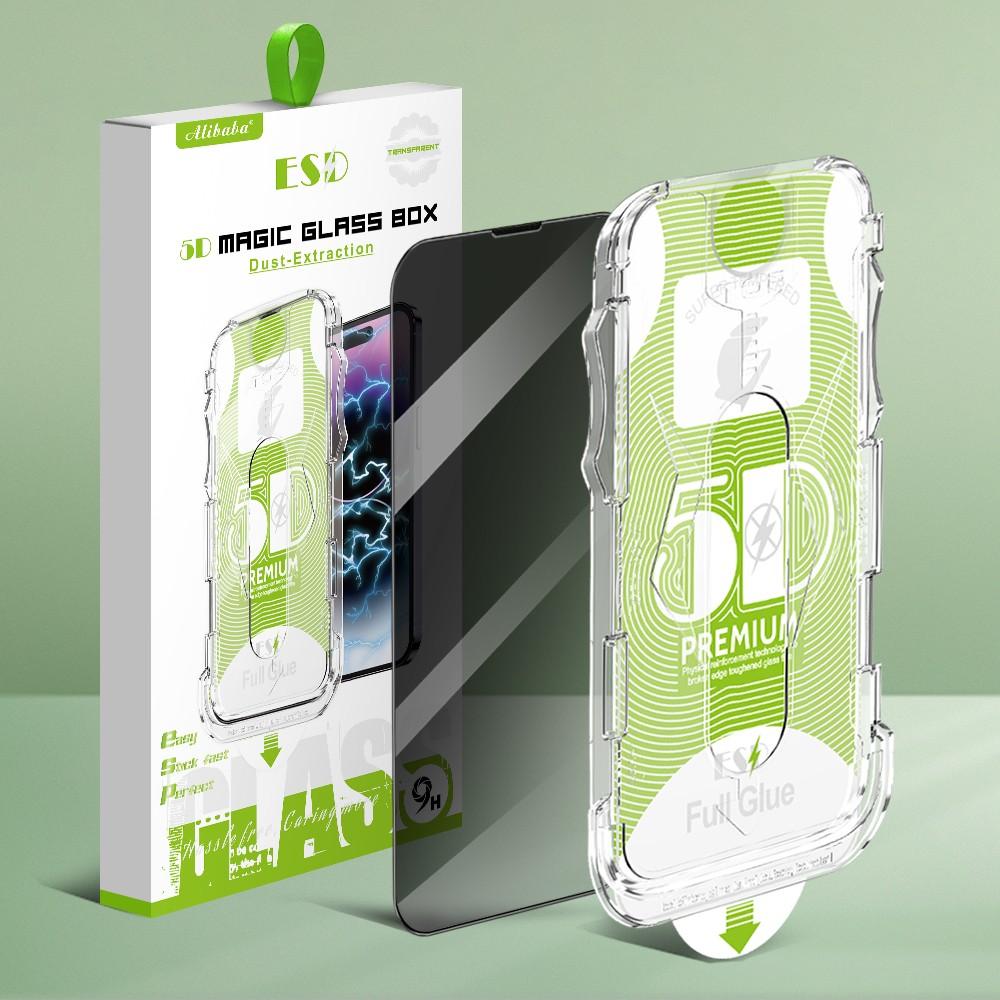 1 Pc Dust-Extraction High-Definition Tempered Glass Screen Protector, Automatic Installation Anti-Glare Film, 25-Degree Privacy Protection for iPhone  14 15 Pro Max 16 Pro 17 Pro Max Series