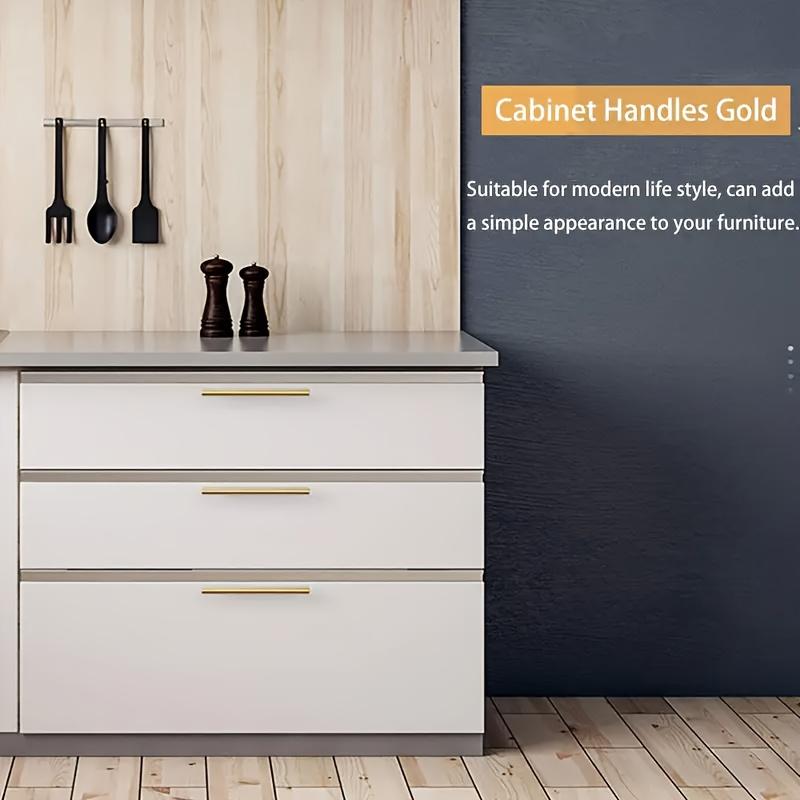 8pcs Gold Stainless Steel Durable Handles - Length 150mm, Suitable for Cabinets, Drawers, Cabinet Doors, Screws Included. Exquisite Christmalloween Gift