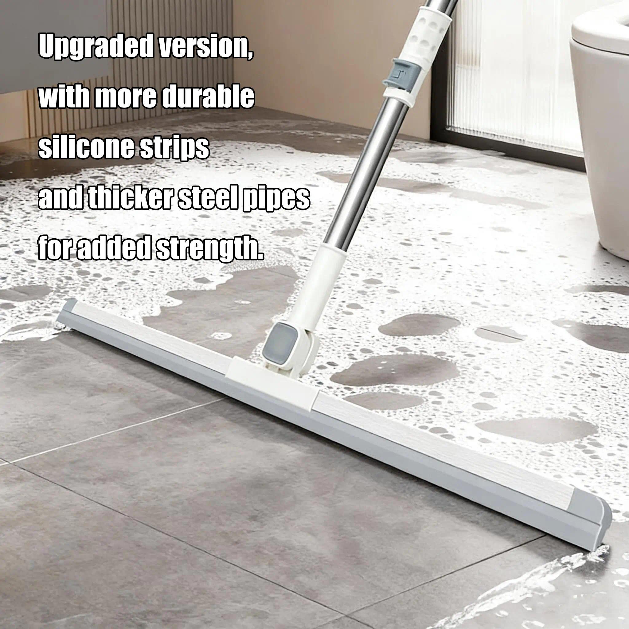 Pet Hair Tile,Dirt,Hardwood Floors,3 in1 Multifunctional,Liquids,Mop All Surface Sweeper And Squeegee For Wet and Dry Cleaning Dust,1 CountHome Retractable Silicone Floor Squeegee Bathroom Glass Floor Squeegee.