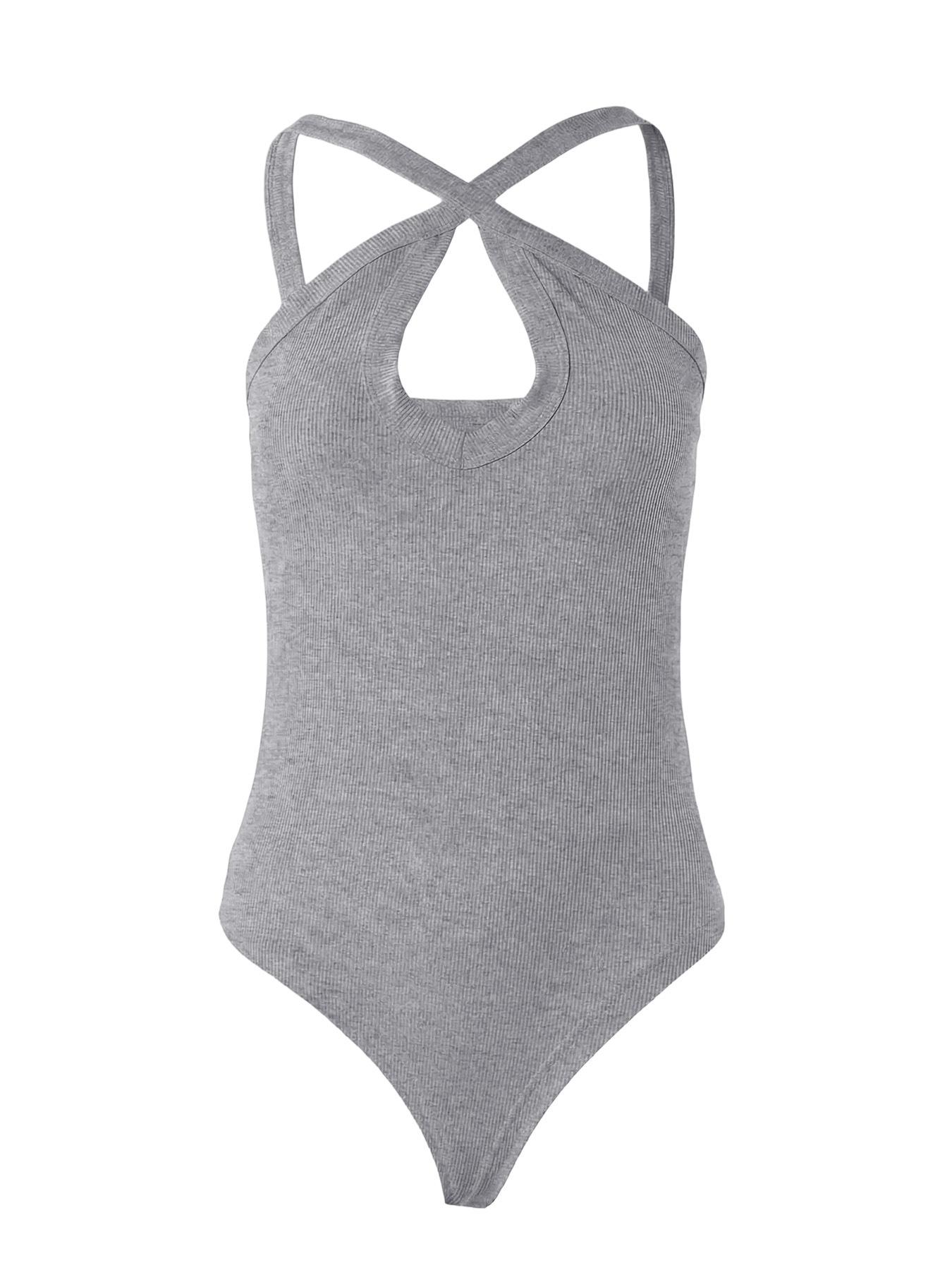 European and American women's fashion cross-neck halter jumpsuit, new summer style, sexy low-neck slim-fit inner camisole jumpsuit