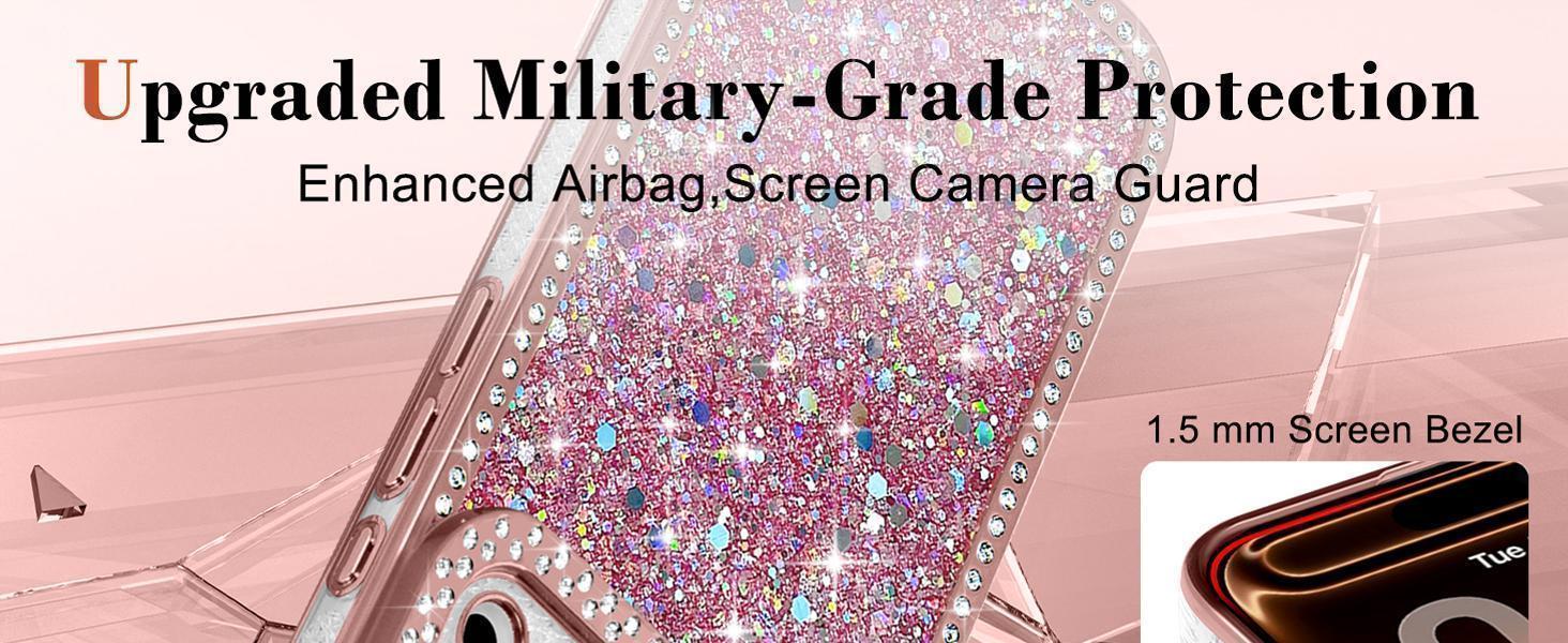 Lafunda for iPhone 17 Pro Max Case Glitter, Luxury Shiny Bling Sparkly Bumper Cover with Crystal Diamonds for Women Girls Soft Slim Shockproof Protective Phone Case for iPhone 17 Pro Max 6.9", Gold