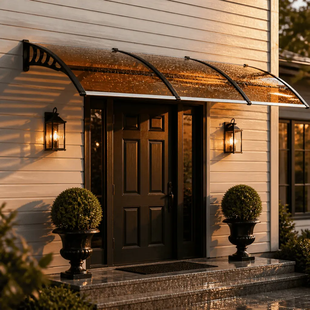 Outdoor Door Window Awning Canopy Polycarbonate Cover Front Porch Patio Rain Shelter 120*38 inch