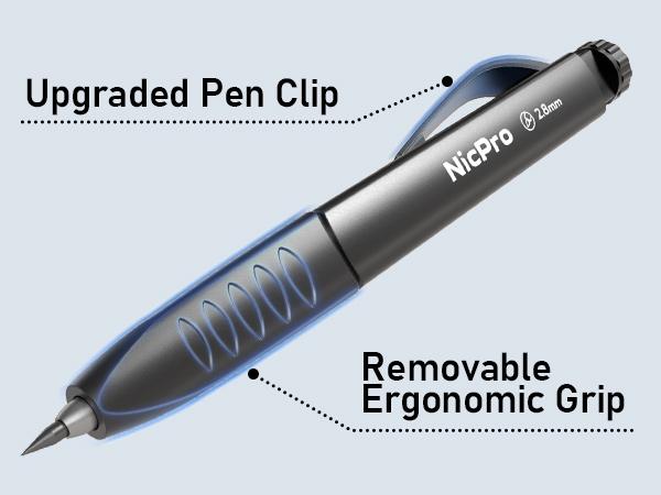 Nicpro 5 Pack Mechanical Carpenter Pencil Set with Sharpener & Finger Grip, Mechanical Woodworking Pencils with 41 Refills, Deep Hole Marker Heavy Duty Construction Pencils for Architect- with Case