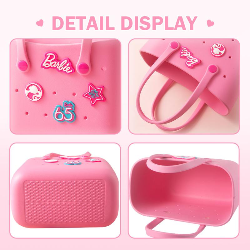 [2025 New Release] MINISO Barbie Sunlight Shining Series Lunch Bento Bag Niche Elegant Portable Waterproof Handbag Beach Bag Birthday Holiday Gift
