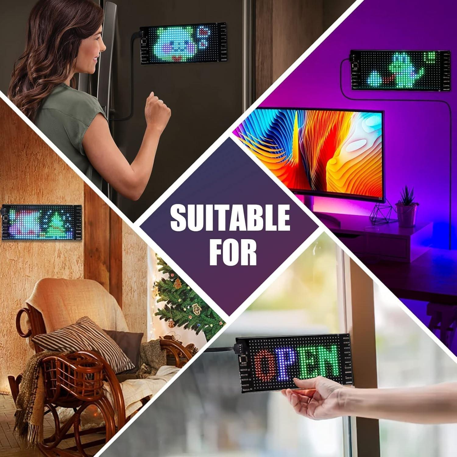 LED Car Dynamic Devil Eye Light, Programmable Flexible Ultra-Thin Window Screen, Animated Car Eye Matrix LED Display for Windshield, Led Lights