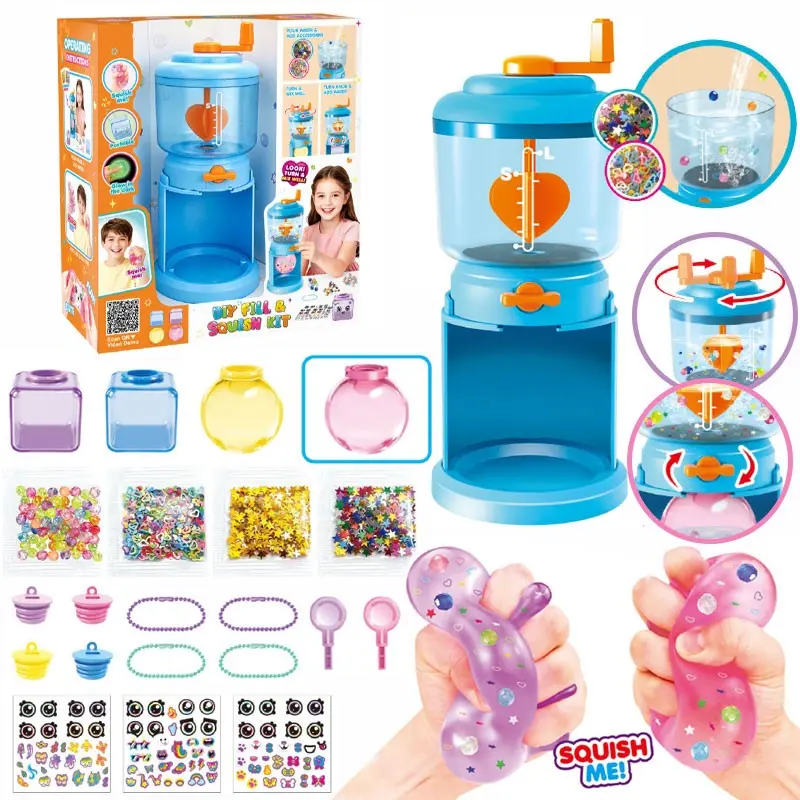 Children's DIY Stress Relief Toy Set, Free Mix-and-Match Design, Squeeze Stress Relief Fidget Toy, Pop It Balloon Machine, Anxiety Relief Fidget, Perfect as a Kids' Party Favor and Best Holiday Gift.