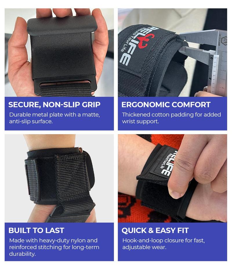 Relife Weight Lifting Straps (Pair), Gym Fitness Hooks, Weightlifting Grips, Sports Training Straps for Deadlifts, Pull-Ups and Gym Workouts, Wrist Protector for Power Lifting