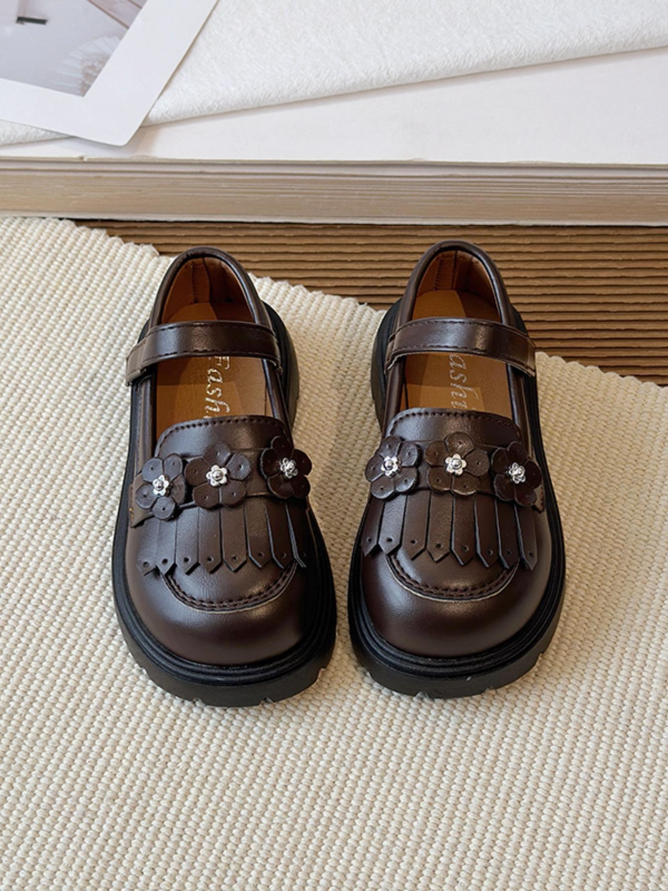 Vintage British Style Girls' Thick Sole Mary Jane Shoes, Perfect for Daily Wear, School Uniforms, Formal Occasions, Spring & Fall