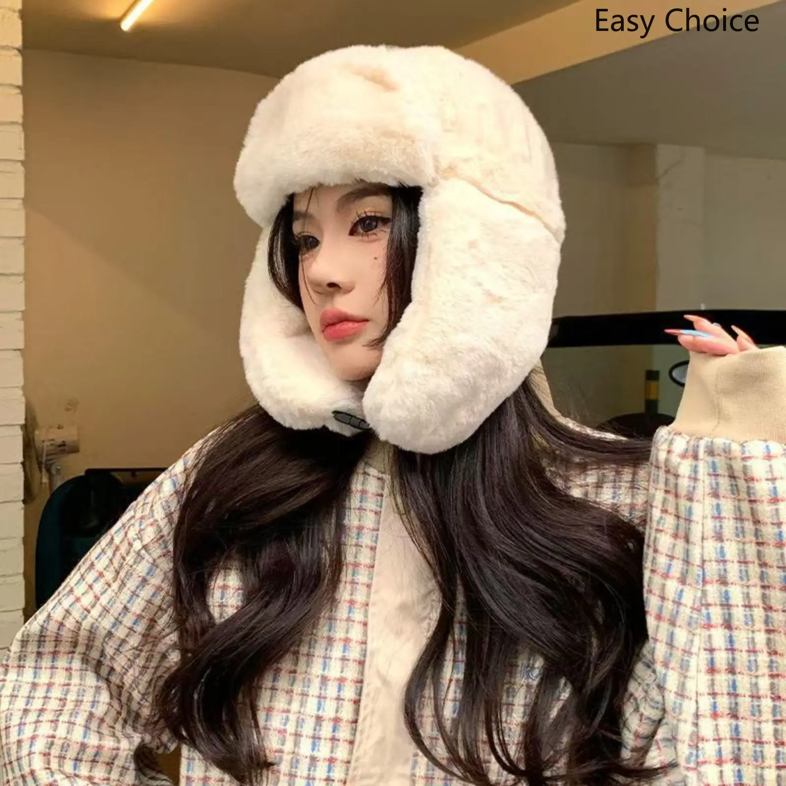 Unisex Solid‑Color Ear‑Protection Knit Beanie, Korean‑Style Thick Fleece‑Lined Winter Pull‑On Hat, Cold‑Resistant Versatile Thermal Headwear for Men Women, Cozy Accessory for Cold‑Weather Daily Outdoor Wear & Street Outfit