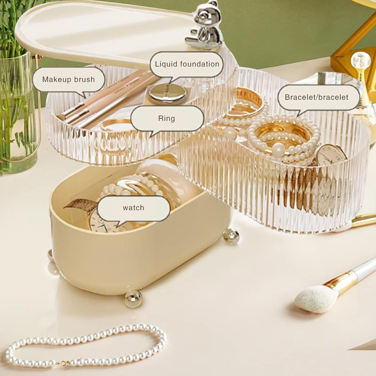 Rotating Makeup Storage Box, Divided Layer Storage, Skincare Organizer, Bathroom Storage, Multifunctional Desktop Box, Dustproof Moisture-Proof