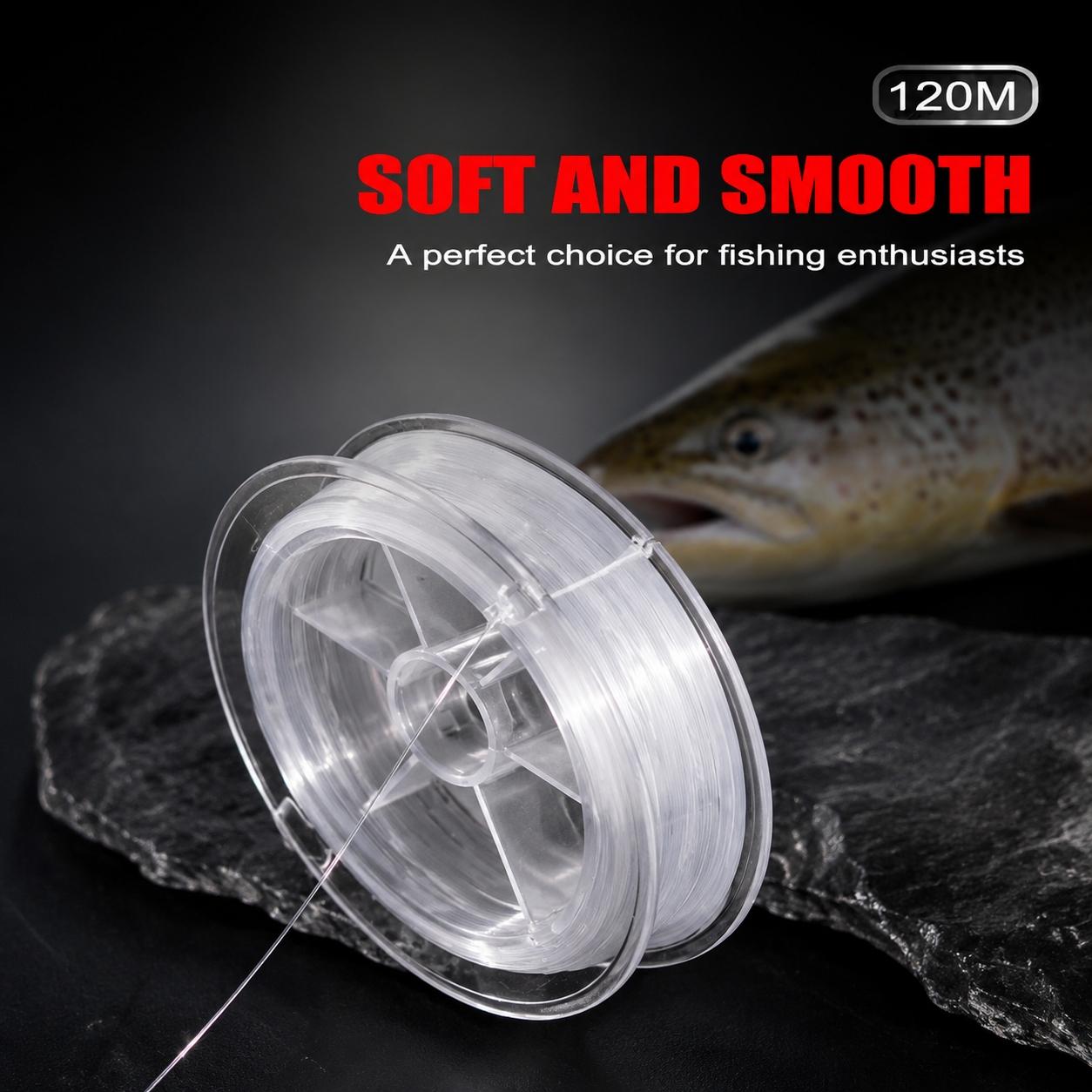 Fluorocarbon Coated High-Sensitivity Fishing Line, Carbon Leader Kit, 120m Sinking, 0.20-0.60mm, 7.15-45lb Test, Saltwater Freshwater Lure Fishing, Long Cast Durable High Strength, Fishing String, Fishing Tackle, Outdoor Fishing Equipment, Fishing Stuff