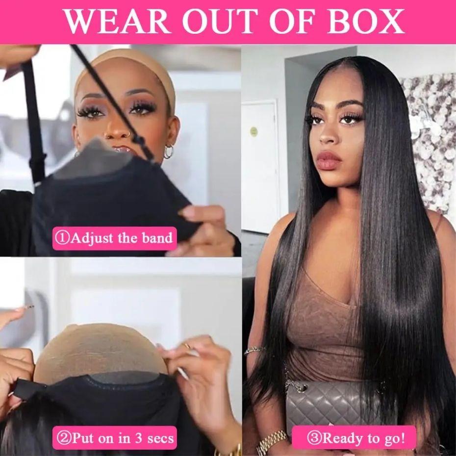 Bling Hair 30 32Inch 6x4 Glueless Wig Straight Lace Front Human Hair Wigs  7x5 Lace Closure Wig Human Hair For Black Women