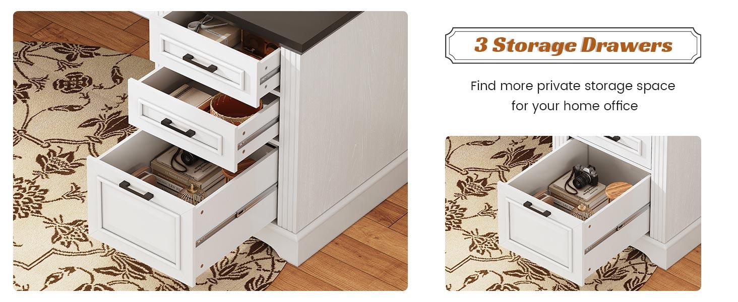 SEDETA 55-inch Executive Desk, Computer Desk with Electrical Outlet Sturdy and durable Furniture Luxury Office Modern Interior