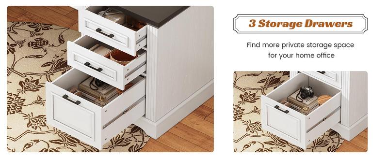 SEDETA 55-inch Executive Desk, Computer Desk with Electrical Outlet Sturdy and durable Furniture Luxury Office Modern Interior