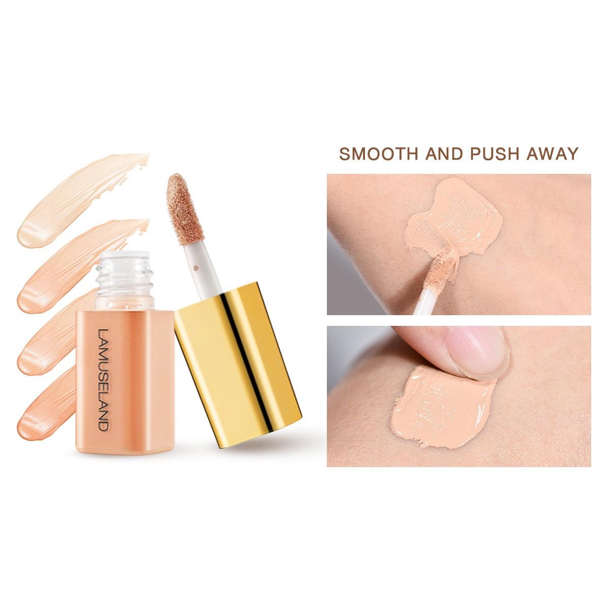 4-piece mini concealer liquid set, highlighting and contouring liquid, multi-color facial three-dimensional concealer liquid shadows, moisturizing texture, long-lasting and smooth, covers tear troughs, dark circles, and acne marks, suitable for beginners