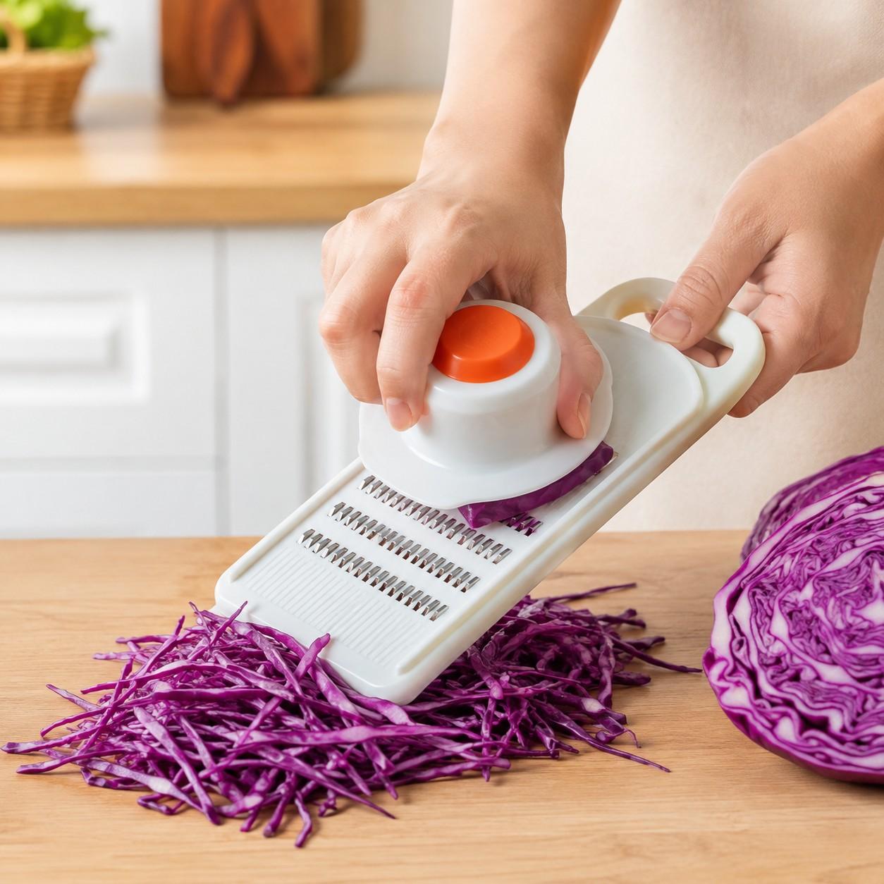 Multifunctional Manual Vegetable Slicer Shredder, Household Kitchen Cutter for Cucumber, Radish, Potato, Zucchini, Hand‑held Vegetable Shredding Tool for Home Cooking