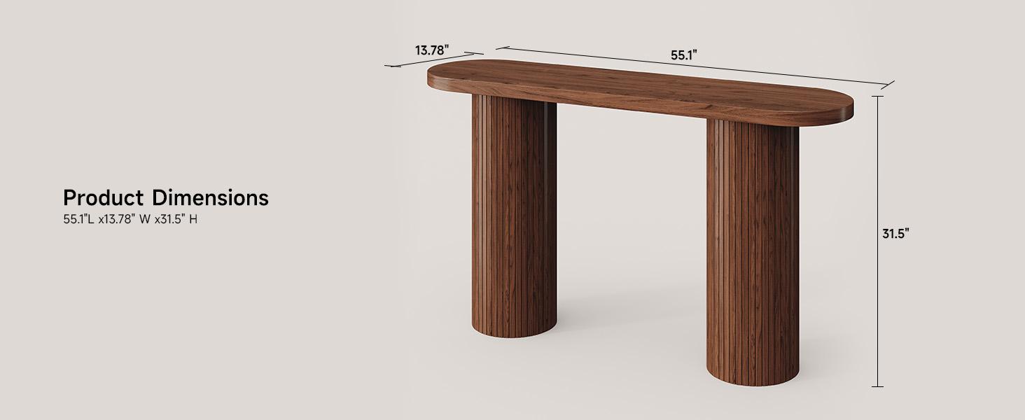 【SPOTLIGHT DAY】ONBRILL 55'' Tambour Console Table With Oval Tabletop For Living Room Hallway Foyer Entrance Study 【SPOTLIGHT DAY】ONBRILL 55'' Tambour Console Table With Oval Tabletop For Living Room Hallway Foyer Entrance Study