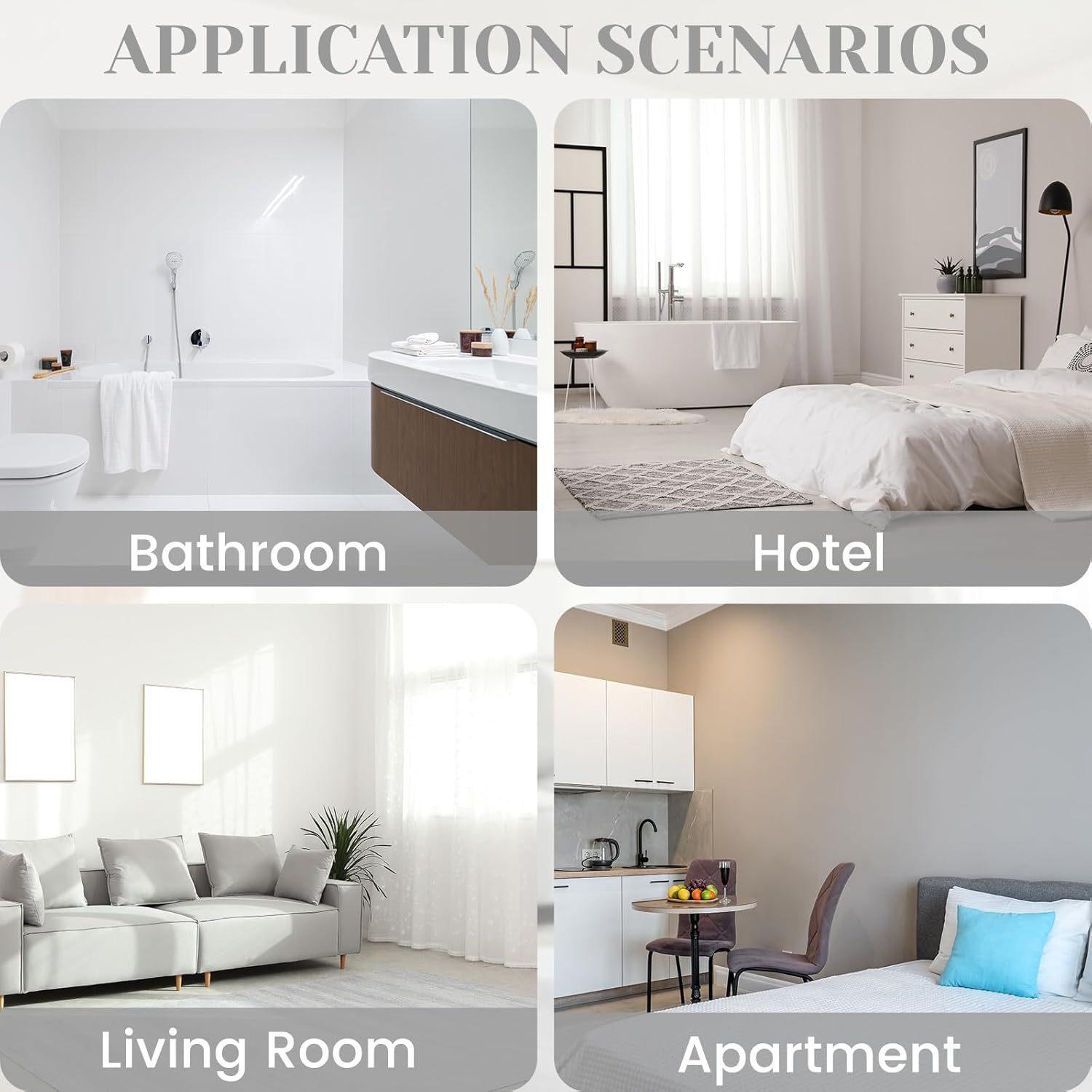 Double Layer Large Ring Waffle Bath Curtain, Waterproof Anti-Mold Shower Divider, Dry Wet Separation, Bathroom Privacy Screen