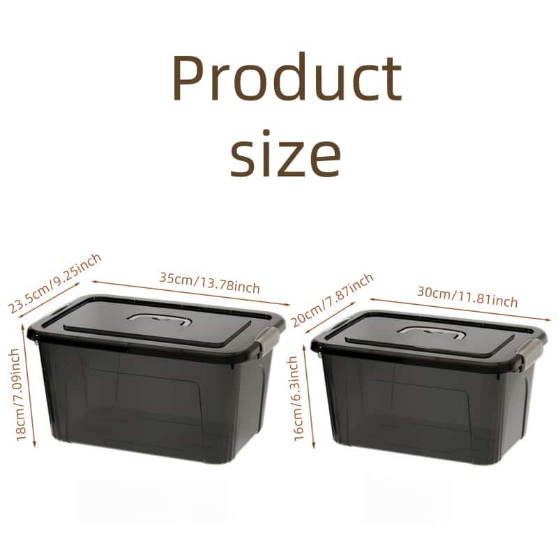 Stackable Storage Box with Lid, Transparent Under Bed Organizer, Durable Plastic Space Saving Clothes & Blanket Holder, No Assembly Needed