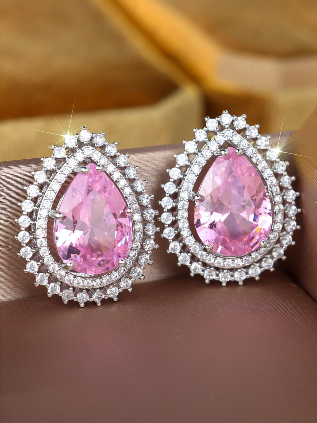 Unique Waterdrop Design Ice Flower Stud Earrings for Women Delicate Jewelry Perfect for Engagement Weddings Party, Daily Wear Anniversary Gift for Her Fashionable Jewelry Accessories