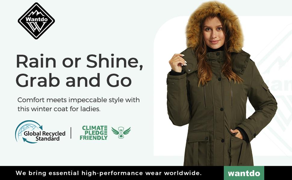 Women's Quilted Winter Coat Warm Puffer Jacket Thicken Parka with Removable Hood  giftideas christmasgift