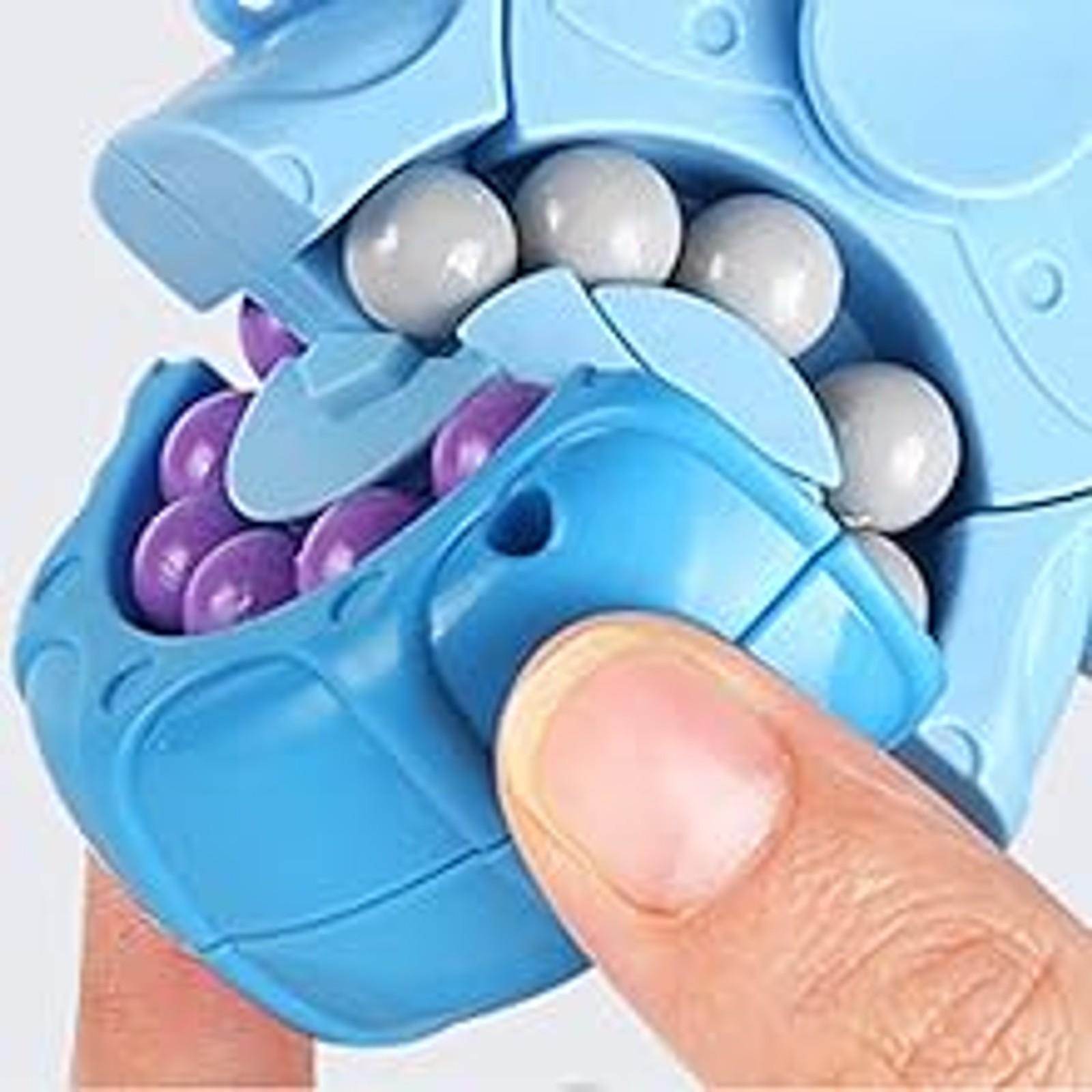 Magic Bean Rotating Brain Teaser Finger Puzzle Toy,Boys Girl Handheld Spinner Stress Anxiety Relief Ball Game Sensory Toys, Gift for Kids Ages 3Above Easter Christmas Birthday New Year (Blue)fidget toys