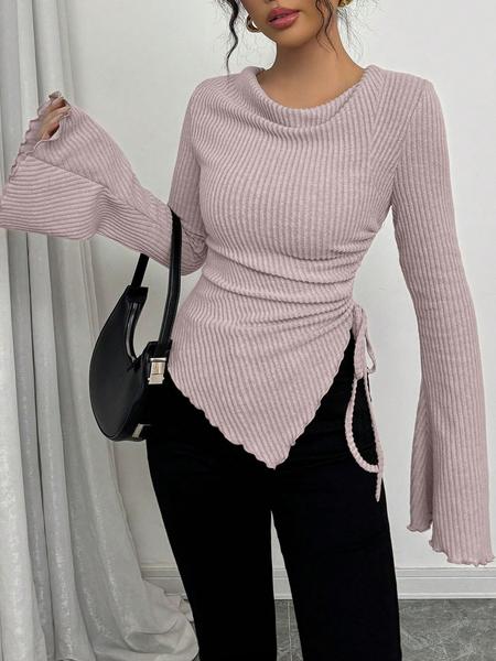 Women's Simple T-Shirt for Fall & Winter, Slim-Fitting Casual Top, Comfortable and Fashionable Everyday Wear Women's Simple T-Shirt for Fall & Winter, Slim-Fitting Casual Top, Comfortable and Fashionable Everyday Wear