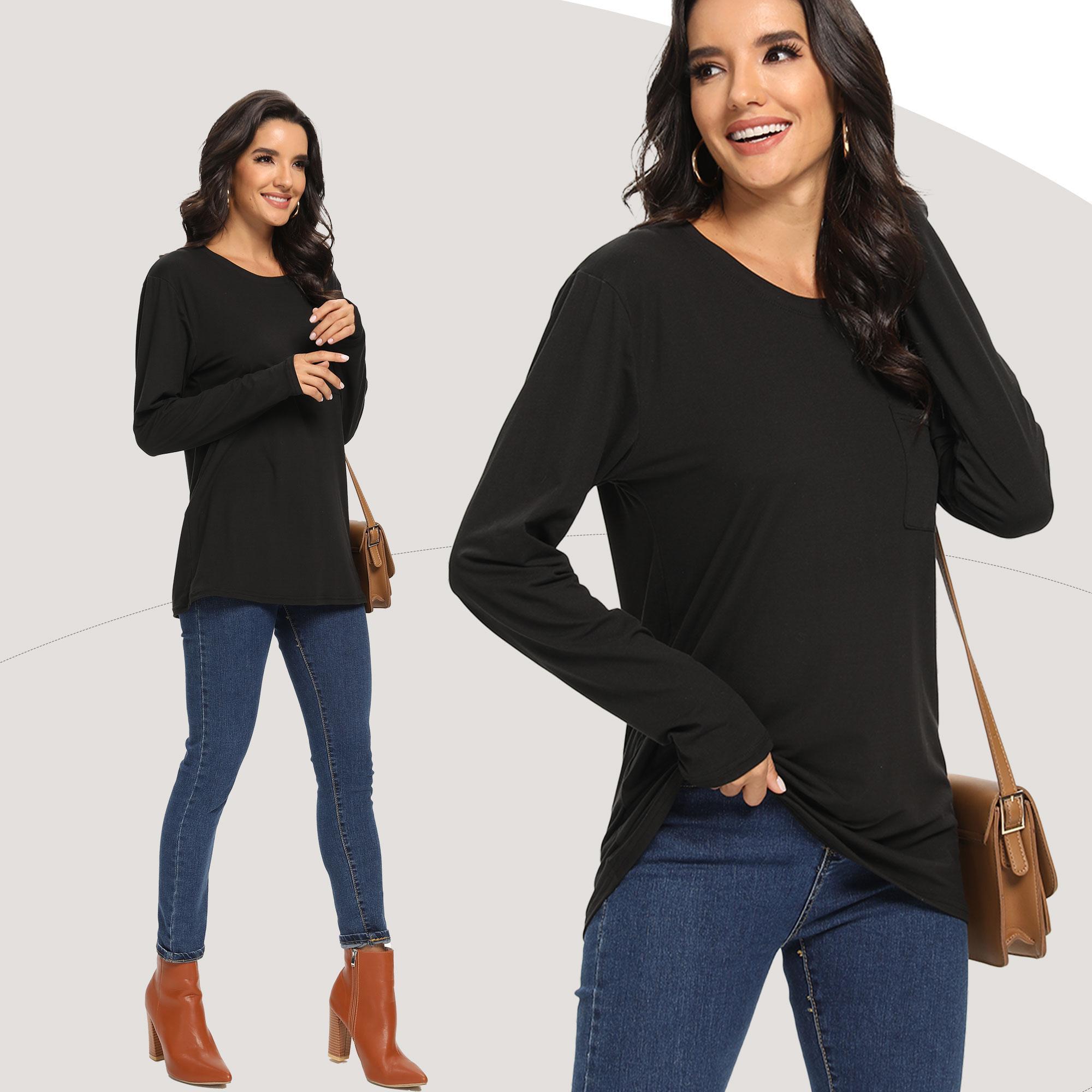SHOWITTY Women‘s 3 Pack  Shirts - Plus Size V Neck Tops Basic Loose Fit Lightweight Casual Fall Fashion