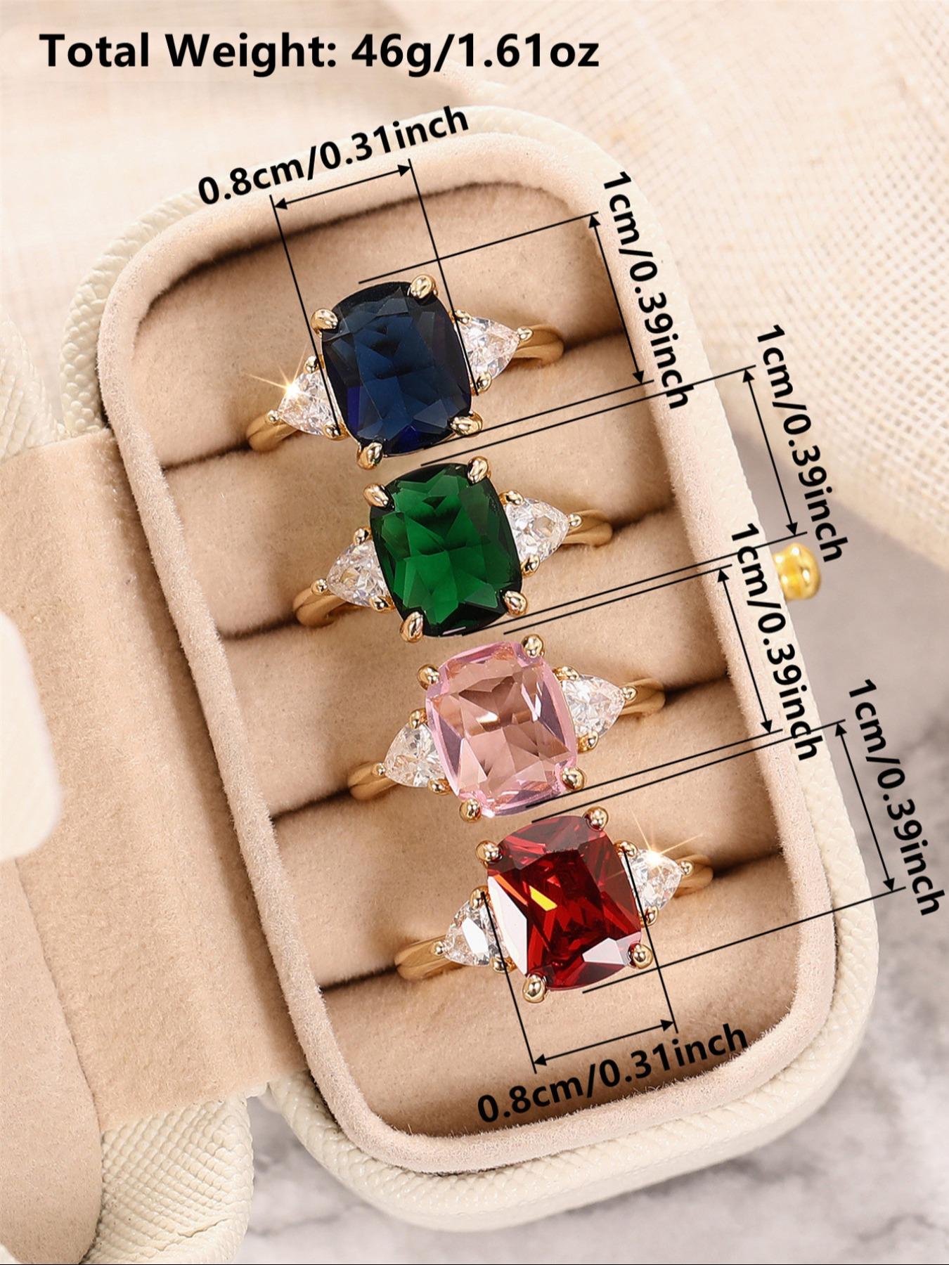 Women's Elegant Colorful Gemstone Decorated Ring, Marquise Cut Ring, Exquisite Trendy Ring, Fashionable Jewelry for Women As Engagement Anniversary Party Jewelry Gift, Wedding Anniversary Ring, Bridal Engagement Jewelry