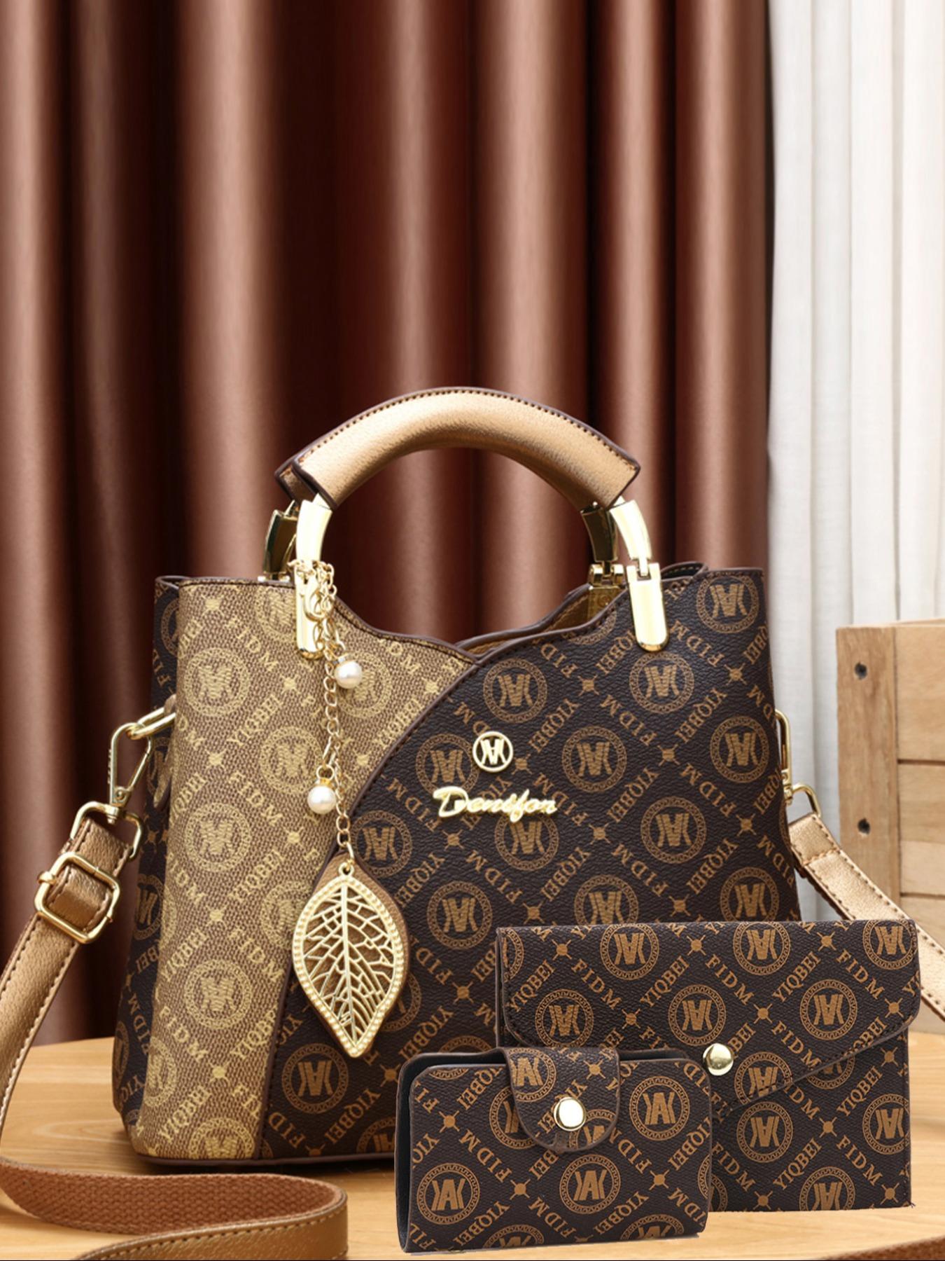 Classic Fashion Versatile Shoulder Bag, High-End Vintage Print Crossbody Backpack, Large Capacity Women's Bag, Casual Handbag Satchel, Casual Geometric Pattern