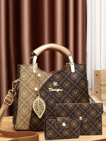 Classic Fashion Versatile Shoulder Bag, High-End Vintage Print Crossbody Backpack, Large Capacity Women's Bag, Casual Handbag Satchel, Casual Geometric Pattern