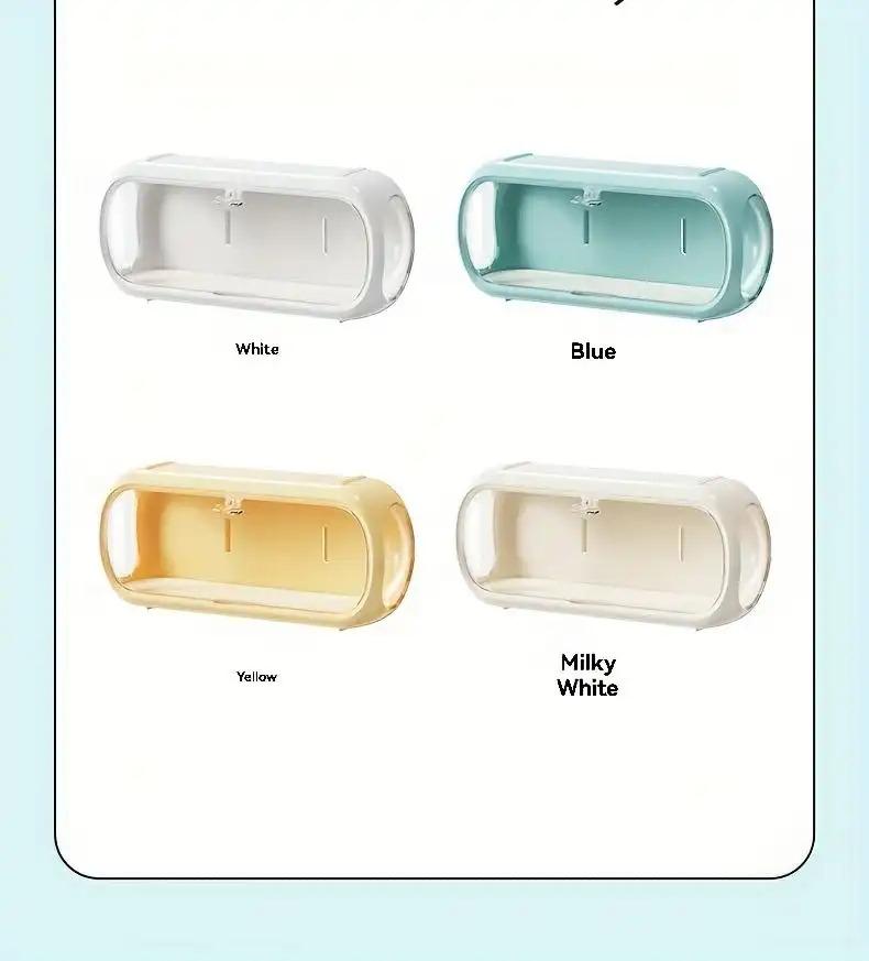 Multi-layer Stackable Collectible Display Box - Transparent Dustproof Acrylic Storage Box with Safety Compartments, Space-saving Organizer for Dolls, Figurines, Model Toys, and Collectible Items (White/Blue/Yellow), Doll Storage Display Cabinet