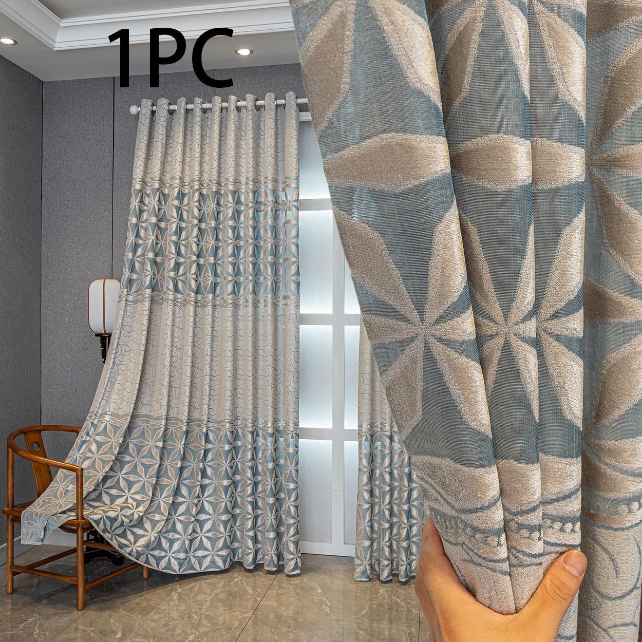 1pc Modern Geometric Pattern Drapes, Minimalist Window Treatments, Home Decor Curtains for Living Room, Balcony, Bedroom, Dining Room, Home Decoration Curtain