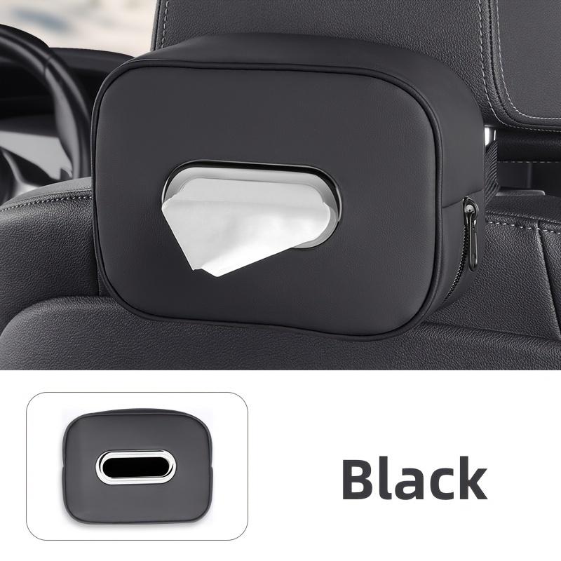 1 piece PU leather car tissue box bracket, multi-functional storage box, suitable for sun visor, seat back, armrest - vehicle interior accessories