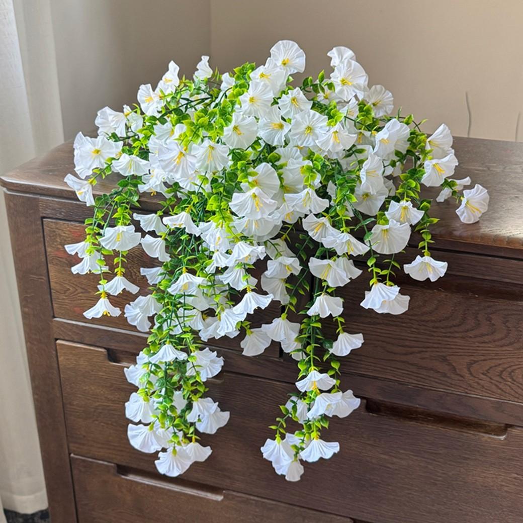 High-Quality Hanging Ivy Trumpet Flower Bouquet, Outdoor Garden Decoration, Realistic Fake Flowers, Factory Direct Sale