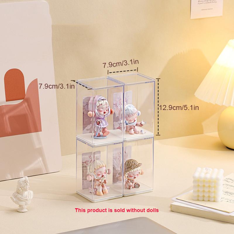 4/6-piece figure storage display stand, toy display box, stackable storage box, collectibles, mini statue durable display cabinet, Thanksgiving, birthday, Christmas, New Year gifts, Display Stand Set